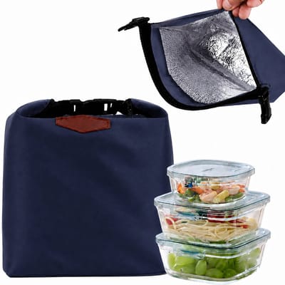 VHV Lunchtas - Koeltassen - lunchtas - koelrugzak - koeltassen lunch - Geïsoleerde lunchtas - Draagbare lunchtas - Picknicktas - Donkerblauw