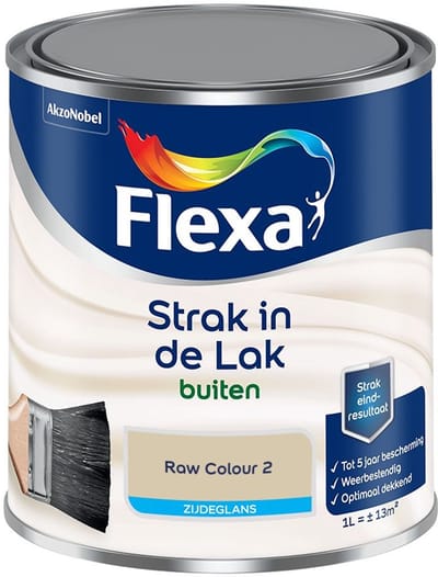 Flexa - Strak In De Lak Buitenlak Zijdeglans - Raw Colour 2 - Mengverf - 1 L