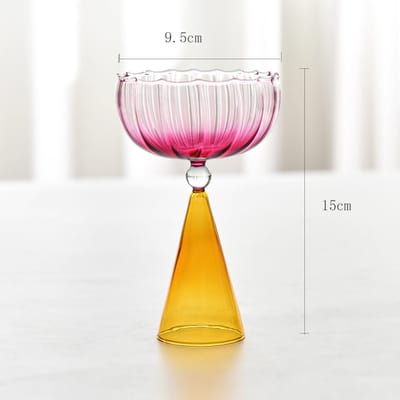 1 stuks Creatieve IJscoupe Verloopkleur Martiniglas met Voet Cocktailglas Champagneglaasje Glaswerk Feest Thuisbar Drinkware 1pcs