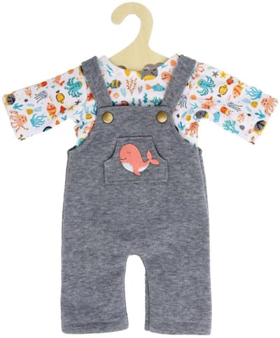 Heless poppen tuinbroek walvis Bobby - poppenkleding 28-35 cm.