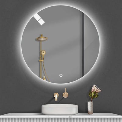 Slimme LED-badkamerspiegel met Touch- en Defog-functie, 5 mm Hoogwaardige Zilver Spiegel
