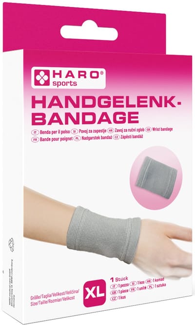 Sportpolsbandage, maat XL, grijs