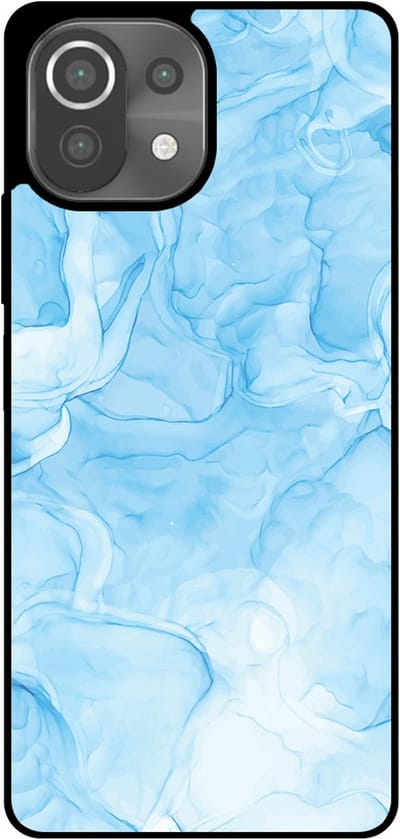 Smartphonica Telefoonhoesje Geschikt voor Xiaomi 11 Lite met marmer opdruk - TPU backcover case marble design - Lichtblauw geschikt voor Xiaomi 11 Lite