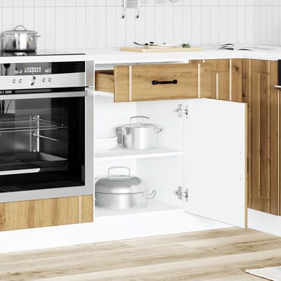 vidaXL - Onderkast - Lucca - bewerkt - hout - artisanaal - eikenkleur