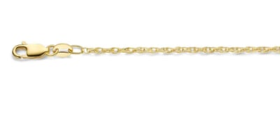 Mori Gold Filté 1,7mm brede armband, Fantasie Touw schakel, goud gevuld 1/20