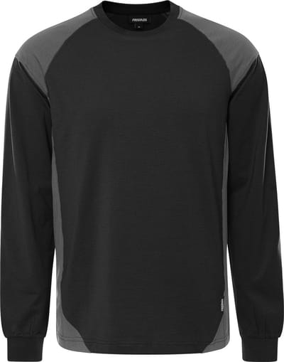 Fristads Heavy T-shirt lange mouw 7071 GTM - Zwart/Grijs - L
