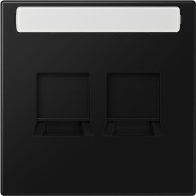 LS990 Dubbele Modulaire Jack Afdekking Plaat Grafiet Zwart - LS1969-2NAWESWM - E3Y4Z