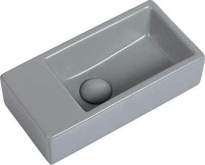 Fontein Mia 40.5x20x10.5cm mat grijs inclusief afvoerplug links zonder kraangat