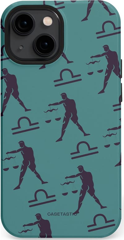 Casetastic Hoesje Geschikt voor Apple iPhone 13 Mini Magsafe - Stijlvolle Beschermende Duo-layer Case - Zodiak weegschaal