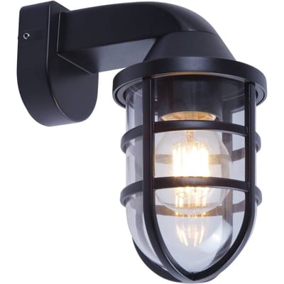 Viokef Cap buitenwandlamp, zwart, hoogte 21,5 cm