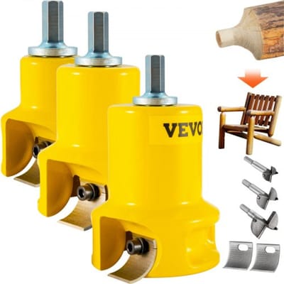 VEVOR Forstner-freesset voor penverbindingen, 25,4 mm, 38 mm en 50,8 mm, 2 bladen. Forstner-freesset voor balkbedden, balkleuningen, balkhekken, balktafels, enz. Forstner-boor.