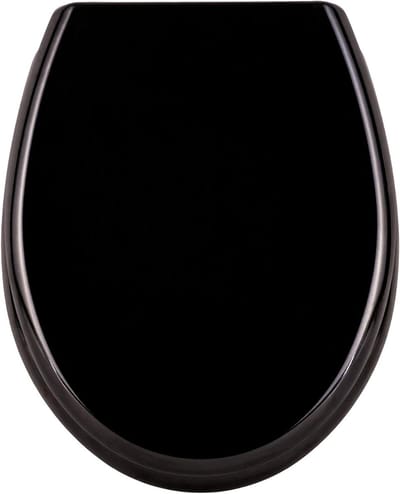 Toiletbril Softclose - Toiletdeksel - Stil Sluiten - Krasbestendig Hard Plastic - 45.5 x 38cm - Zwart