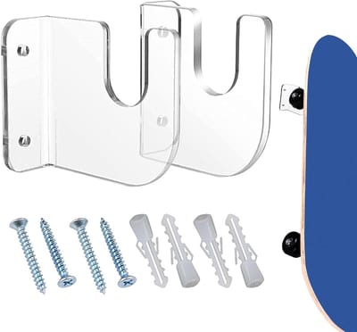 Muurbeugel Skateboard - Skateboardhouder Acryl - Skateboard Tonen - Duurzaam Acryl Materiaal - 2 stuks - Transparant