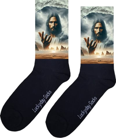 Jezus - Verjaardag cadeau - Grappige sokken - Geloof - God - Volgers - Leuke sokken voor heren en dames - Moederdag - Vaderdag - Cadeau voor hem en haar - Kerstcadeau - Hemel - Vrolijke sokken - Valentijns cadeau - Socks Maken je - 37-44