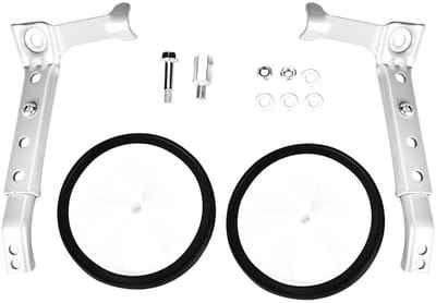 Zijwieltjes Kinderfiets - Oefenwielen Fiets - Veilig Leren Fietsen - Verstelbaar 16-22 Inch - Sterke Metalen Steunen - Zilver