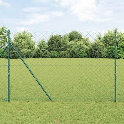 vidaXL - gaashek - met - grondbevestiging - 10 - x - 1,6 - m - PVC-Coated - Staal - Groen