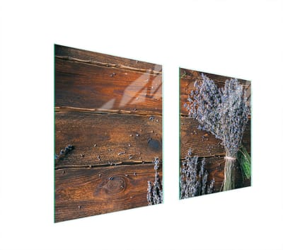 TMK ArtDeko - Serie - Glas Beschermplaat voor Fornuis - 85x52 cm - Lavendel