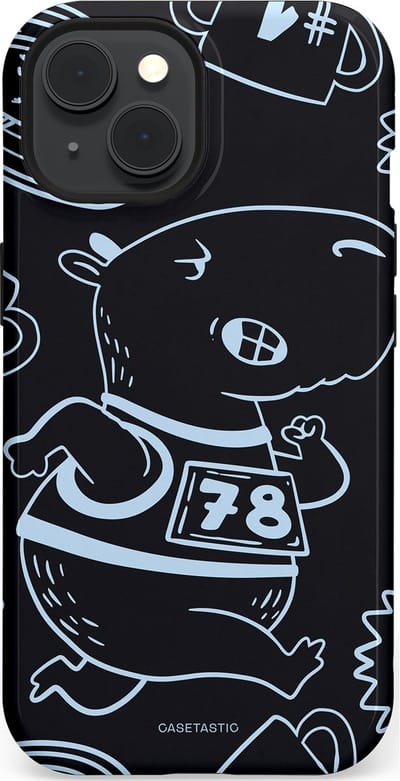 Casetastic Hoesje Geschikt voor Apple iPhone 15 Magsafe - Stijlvolle Beschermende Duo-layer Case - Capibara kampioen
