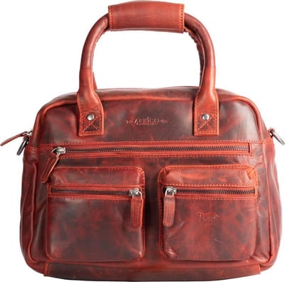 Tas Dames Rood Leer – Lederen Schoudertas – Handtas Echt Leer - Medium Formaat