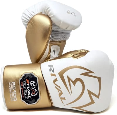 Bokshandschoenen - Sparring handschoenen - Trainen en Sparren - Gelaagde schuimconstructie - 16 oz - Wit Goud