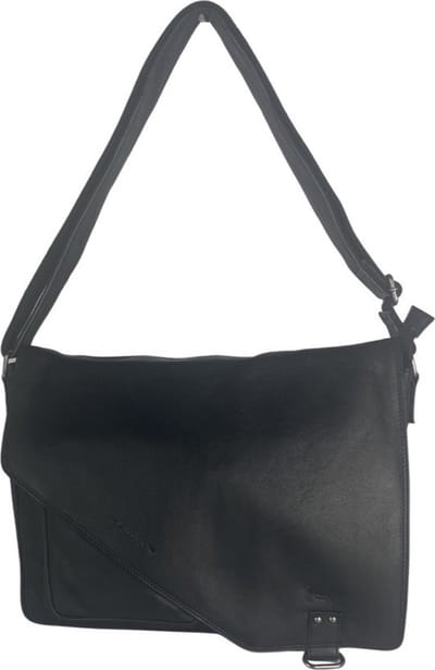 Laptoptas - Zwart - Leer - Crossbody Tas Dames - Werktas Heren - Aktetas - Tas