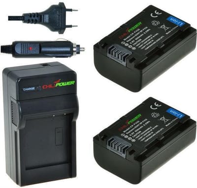 2 x NP-FV50 accu's voor Sony - inclusief oplader en autolader - Origineel ChiliPower