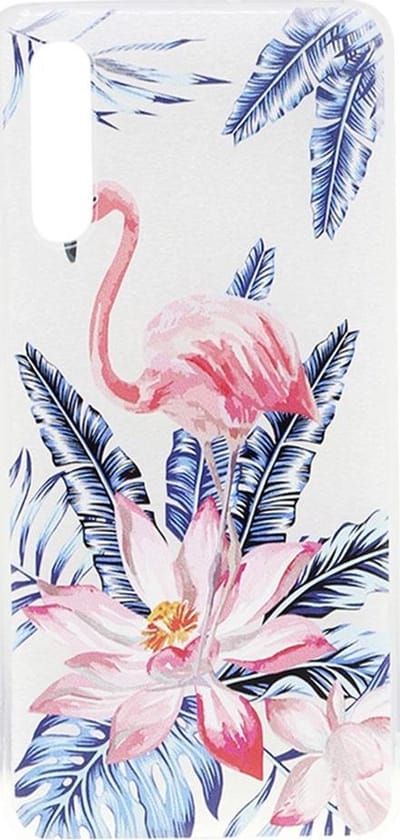 Shop4 - Geschikt voor Samsung Galaxy A50 Hoesje - Zachte Back Case Flamingo en Bloemen Roze