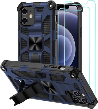 Hoesje Geschikt voor iPhone 12 Pro Max – Anti-Scratch Shockproof Blauw - 2 Pack Screenprotector