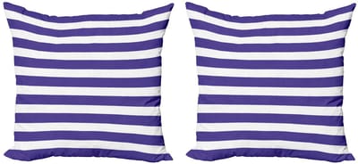 ABAKUHAUS Gestreepte kussenhoes – 2x40x40 cm – dubbelzijdig bedrukt – paars