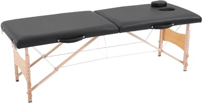 ITRONIQ Massagetafel Inklapbaar 186x60 CM - Verstelbare Hoogte Met Hoofdsteun - Professionele Behandeltafel - Draagbaar - Zwart