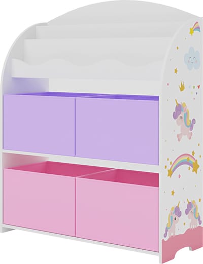 Kinderboekenkast Orust opbergkast 97,5x82,5x29,5 cm eenhoornmotief [en.casa]