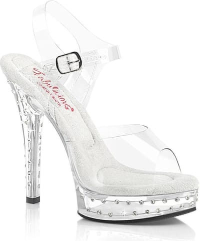 Fabulicious - MAJESTY-508SDT Sandaal met enkelband - US 8 - 38 Shoes - Transparant/Wit