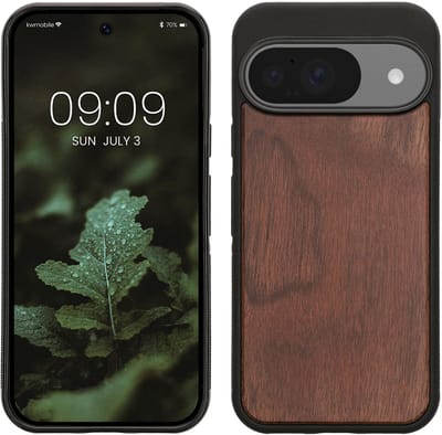 kwmobile telefoonhoesje geschikt voor Google Pixel 10 / Pixel 10 Pro - Hoesje met bumper in donkerbruin - Backcover - hout