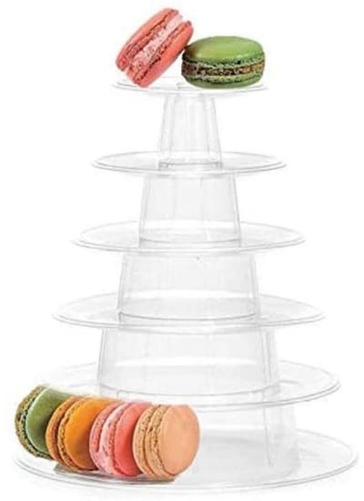 EXCITAT Macaron Tower - Macaron taartstandaard - 6 lagen - Geschikt voor bruiloften, verjaardagsfeestjes, desserts en gebak