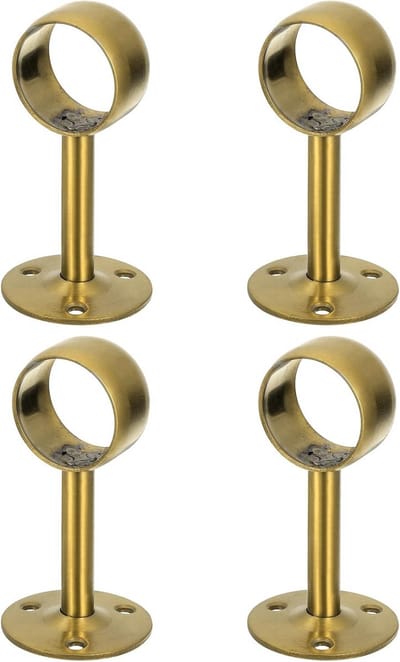 Thijox - 4 stuks Gordijnroedehouders 1,26 inch Plafondmontage, Roestvrij Staal, Gouden Flensstekker voor Kledingstang, Duurzaam en Krasbestendig
