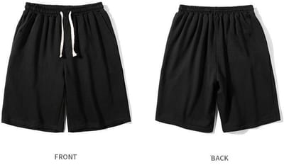 Herenshorts / Shorts in effen kleuren (plus size) / Sportshorts / Casual shorts met rechte pijpen Zwart