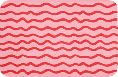WC mat 60x40 cm - Antislip - Speels - Patroon - Rood - Toiletmat - Vloermat - Douchemat - Toilet tapijt - Toiletmatten