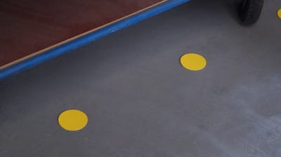 Stip 20 stuks Blauw ø 90 mm - vloersticker met vlakke toplaag