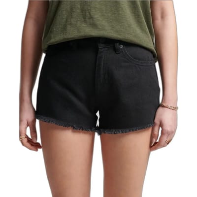 Superdry Studios High Rise Korte Jeans Zwart 28 Vrouw