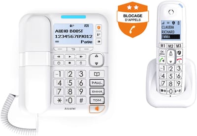 Alcatel XL785 Combo met Antwoordapparaat, Grote Toetsen en Luid Geluid draadloos en vaste toestel