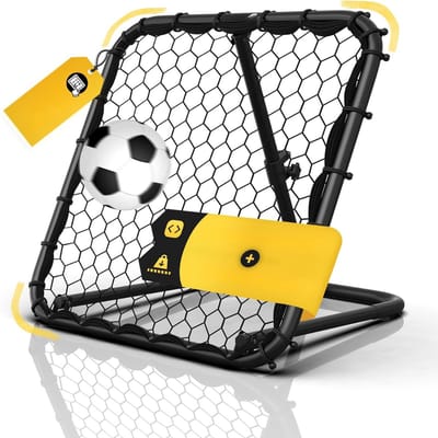 Aurixi® Rebounder voetbal - Rebounder – Stuitbaltrainer – Verstelbaar – Bouncer – Trainingsmateriaal – 83 x 83 cm - Zwart- ‎10cm x 10cm x 5cm