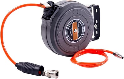 Luchtslanghaspel - Intrekbare haspel - Slang opbergen - 180 graden zwenkbaar - 6 meter lengte - Veelkleurig