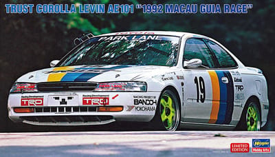 Hasegawa Modelbouwpakket Auto - 20758 Toyota Corolla Levin AE101 Trust - 1992 Macau Guia R - Rauto Plastic - 1:24 - Modelbouw