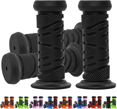 Handvatten kinderfiets-stuurslingers-Stuur voor kinderfietsen 2 paar - Veiligheidskenmerken - Diameter 22 mm - 95 mm lange rubberen stuurstangen - Kinderstep/fiets - Zwart - 9,5 x 2,2 cm