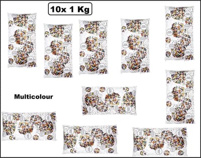 10x Confetti kantig bont 1 kg - A kwaliteit - Optocht Themafeest carnaval party feest confettie