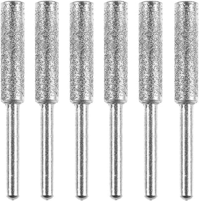Slijpen stenen vijl, 12 STKS Boor Accessoire, 4,8 mm Diamond Burr Titanium Plated Diamond Kettingzaag Slijper Burr Slijpen Stone File voor Nauwkeurige Quick Easy Slijpen van Kettingzaagblad