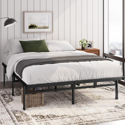 Stevig Bedframe - Matras Ondersteuning - Slaapkamer Inrichting - Eenvoudige Montage - 180 x 200 cm - Zwart