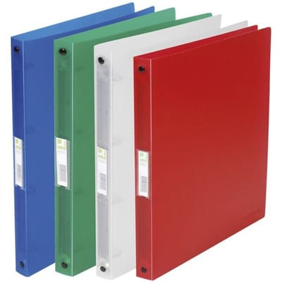 Q-CONNECT ringmap, PP, 2 ringen, 16 mm, transparant geassorteerde kleuren