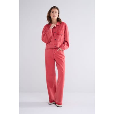 Summum Woman Boxy Denim Jacket Coloured Denim True Red Size: 38 | Denim Jackets Outlet | Dames | Rood