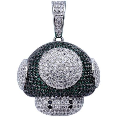 Modieuze IJsmuts Ketting en Hanger Koper Tweekleurig Zirkonia Ketting gray
